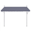 VEVOR 157 x 47" Patio Awning Retractable, Awning Sunshade Shelter with Manual Crank Handle, Outdoor Patio Canopy Sunsetter Deck, Adjustable Height from 86 to 122 in, for Patio/Balcony/Yard, Dark Gray