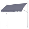 VEVOR 157 x 47" Patio Awning Retractable, Awning Sunshade Shelter with Manual Crank Handle, Outdoor Patio Canopy Sunsetter Deck, Adjustable Height from 86 to 122 in, for Patio/Balcony/Yard, Dark Gray