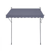 VEVOR 98 x 47" Patio Awning Retractable, Awning Sunshade Shelter with Manual Crank Handle, Outdoor Patio Canopy Sunsetter Deck, Adjustable Height from 86 to 122 in, for Patio/Balcony/Yard, Dark Gray