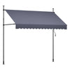 VEVOR Manual Retractable Awning, 118" Outdoor Retractable Patio Awning Sunshade Shelter, Height Adjustable Patio Door Window Canopy with Manual Crank Handle for Backyard, Garden, Balcony, Dark Gray
