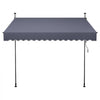 VEVOR Manual Retractable Awning, 118" Outdoor Retractable Patio Awning Sunshade Shelter, Height Adjustable Patio Door Window Canopy with Manual Crank Handle for Backyard, Garden, Balcony, Dark Gray