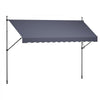 VEVOR Manual Retractable Awning, 157" Outdoor Retractable Patio Awning Sunshade Shelter, Height Adjustable Patio Door Window Canopy with Manual Crank Handle for Backyard, Garden, Balcony, Dark Gray