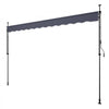 VEVOR Manual Retractable Awning, 157" Outdoor Retractable Patio Awning Sunshade Shelter, Height Adjustable Patio Door Window Canopy with Manual Crank Handle for Backyard, Garden, Balcony, Dark Gray