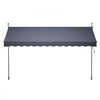 VEVOR Manual Retractable Awning, 157" Outdoor Retractable Patio Awning Sunshade Shelter, Height Adjustable Patio Door Window Canopy with Manual Crank Handle for Backyard, Garden, Balcony, Dark Gray