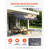 VEVOR Manual Retractable Awning, 138" Outdoor Retractable Patio Awning Sunshade Shelter, Height Adjustable Patio Door Window Canopy with Manual Crank Handle for Backyard, Garden, Balcony, Dark Gray