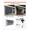 VEVOR Manual Retractable Awning, 138" Outdoor Retractable Patio Awning Sunshade Shelter, Height Adjustable Patio Door Window Canopy with Manual Crank Handle for Backyard, Garden, Balcony, Dark Gray