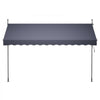 VEVOR Manual Retractable Awning, 138" Outdoor Retractable Patio Awning Sunshade Shelter, Height Adjustable Patio Door Window Canopy with Manual Crank Handle for Backyard, Garden, Balcony, Dark Gray