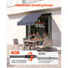 VEVOR Manual Retractable Awning, 59" Outdoor Retractable Patio Awning Sunshade Shelter, Height Adjustable Patio Door Window Canopy with Manual Crank Handle for Backyard, Garden, Balcony, Dark Gray