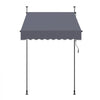 VEVOR Manual Retractable Awning, 59" Outdoor Retractable Patio Awning Sunshade Shelter, Height Adjustable Patio Door Window Canopy with Manual Crank Handle for Backyard, Garden, Balcony, Dark Gray
