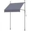 VEVOR Manual Retractable Awning, 59" Outdoor Retractable Patio Awning Sunshade Shelter, Height Adjustable Patio Door Window Canopy with Manual Crank Handle for Backyard, Garden, Balcony, Dark Gray