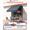 VEVOR Manual Retractable Awning, 78" Outdoor Retractable Patio Awning Sunshade Shelter, Height Adjustable Patio Door Window Canopy with Manual Crank Handle for Backyard, Garden, Balcony, Dark Gray