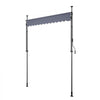 VEVOR Manual Retractable Awning, 78" Outdoor Retractable Patio Awning Sunshade Shelter, Height Adjustable Patio Door Window Canopy with Manual Crank Handle for Backyard, Garden, Balcony, Dark Gray