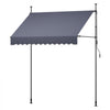 VEVOR Manual Retractable Awning, 78" Outdoor Retractable Patio Awning Sunshade Shelter, Height Adjustable Patio Door Window Canopy with Manual Crank Handle for Backyard, Garden, Balcony, Dark Gray