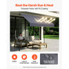 VEVOR Manual Retractable Awning, 98" Outdoor Retractable Patio Awning Sunshade Shelter, Height Adjustable Patio Door Window Canopy with Manual Crank Handle for Backyard, Garden, Balcony, Dark Gray