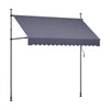 VEVOR Manual Retractable Awning, 98" Outdoor Retractable Patio Awning Sunshade Shelter, Height Adjustable Patio Door Window Canopy with Manual Crank Handle for Backyard, Garden, Balcony, Dark Gray
