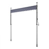 VEVOR Manual Retractable Awning, 98" Outdoor Retractable Patio Awning Sunshade Shelter, Height Adjustable Patio Door Window Canopy with Manual Crank Handle for Backyard, Garden, Balcony, Dark Gray