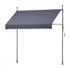 VEVOR Manual Retractable Awning, 98" Outdoor Retractable Patio Awning Sunshade Shelter, Height Adjustable Patio Door Window Canopy with Manual Crank Handle for Backyard, Garden, Balcony, Dark Gray