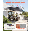 VEVOR Manual Retractable Awning, 11.5' x 9.8' Outdoor Patio Awning Retractable Sun Shade, Patio Door Window Water-Resistant Polyester Sunshade Shelter with Crank Handle for Deck, Balcony, Yard, Gray