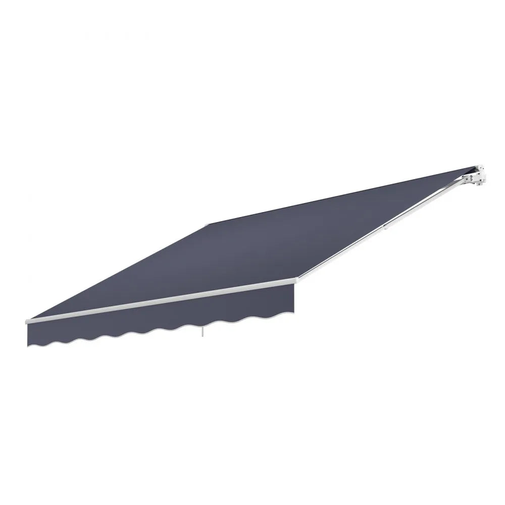 VEVOR Manual Retractable Awning, 11.5' x 9.8' Outdoor Patio Awning Retractable Sun Shade, Patio Door Window Water-Resistant Polyester Sunshade Shelter with Crank Handle for Deck, Balcony, Yard, Gray