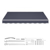 VEVOR Manual Retractable Awning, 11.5' x 9.8' Outdoor Patio Awning Retractable Sun Shade, Patio Door Window Water-Resistant Polyester Sunshade Shelter with Crank Handle for Deck, Balcony, Yard, Gray
