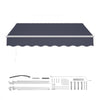 VEVOR Manual Retractable Awning, 8.2' x 6.6' Outdoor Patio Awning Retractable Sun Shade, Patio Door Window Water-Resistant Polyester Sunshade Shelter with Crank Handle for Deck, Balcony, Yard, Gray