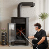 VEVOR Chimney Sweep Kit, 23 ft Maximum Extendable Length Chimney Brush, Chimney Cleaner Sweeper with Dual Brush Heads, Brush & Goggles, Fireplace Cleaning Tool for Square, Rectangle, Arch Chimneys