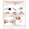 VEVOR Chimney Sweep Kit, 30 ft Maximum Extendable Length Chimney Brush, Chimney Cleaner Sweeper with Dual Brush Heads, Brush & Goggles, Fireplace Cleaning Tool for Square, Rectangle, Arch Chimneys