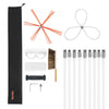 VEVOR Chimney Sweep Kit, 30 ft Maximum Extendable Length Chimney Brush, Chimney Cleaner Sweeper with Dual Brush Heads, Brush & Goggles, Fireplace Cleaning Tool for Square, Rectangle, Arch Chimneys