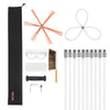 VEVOR Chimney Sweep Kit, 33 ft Maximum Extendable Length Chimney Brush, Chimney Cleaner Sweeper with Dual Brush Heads, Brush & Goggles, Fireplace Cleaning Tool for Square, Rectangle, Arch Chimneys
