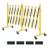 VEVOR Double Expandable Barricades, 18FT Industrial Safety Barriers, Flexible Mobile Barricade with Locking Casters, Portable Folding Security Gate Metal Traffic Fence for Driveway Warehouse Elevator