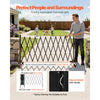 VEVOR Expandable Barricade, 11FT Expandable Safety Barrier, Flexible Mobile Barricade with Locking Casters, Portable Folding Security Gate Metal Traffic Fence for Patio Garden Stairway
