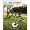 VEVOR Expandable Barricade, 11FT Expandable Safety Barrier, Flexible Mobile Barricade with Locking Casters, Portable Folding Security Gate Metal Traffic Fence for Patio Garden Stairway