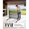 VEVOR Expandable Barricade, 11FT Expandable Safety Barrier, Flexible Mobile Barricade with Locking Casters, Portable Folding Security Gate Metal Traffic Fence for Patio Garden Stairway