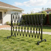VEVOR Expandable Barricade, 11FT Expandable Safety Barrier, Flexible Mobile Barricade with Locking Casters, Portable Folding Security Gate Metal Traffic Fence for Patio Garden Stairway