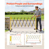 VEVOR Industrial Expandable Barricade, 12FT Expandable Safety Barrier, Flaxible Mobile Barricade with Locking Casters, Portable Folding Security Gate Traffic Fence for Driveway Warehouse Elevator