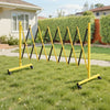 VEVOR Industrial Expandable Barricade, 12FT Expandable Safety Barrier, Flaxible Mobile Barricade with Locking Casters, Portable Folding Security Gate Traffic Fence for Driveway Warehouse Elevator