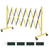 VEVOR Industrial Expandable Barricade, 12FT Expandable Safety Barrier, Flaxible Mobile Barricade with Locking Casters, Portable Folding Security Gate Traffic Fence for Driveway Warehouse Elevator