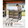 VEVOR Double Expandable Barricades, 27FT Expandable Safety Barrier, 0-180° Rotatable Mobile Barricade with Locking Casters, Portable Folding Security Gate Traffic Fence for Patio Garden Stairway