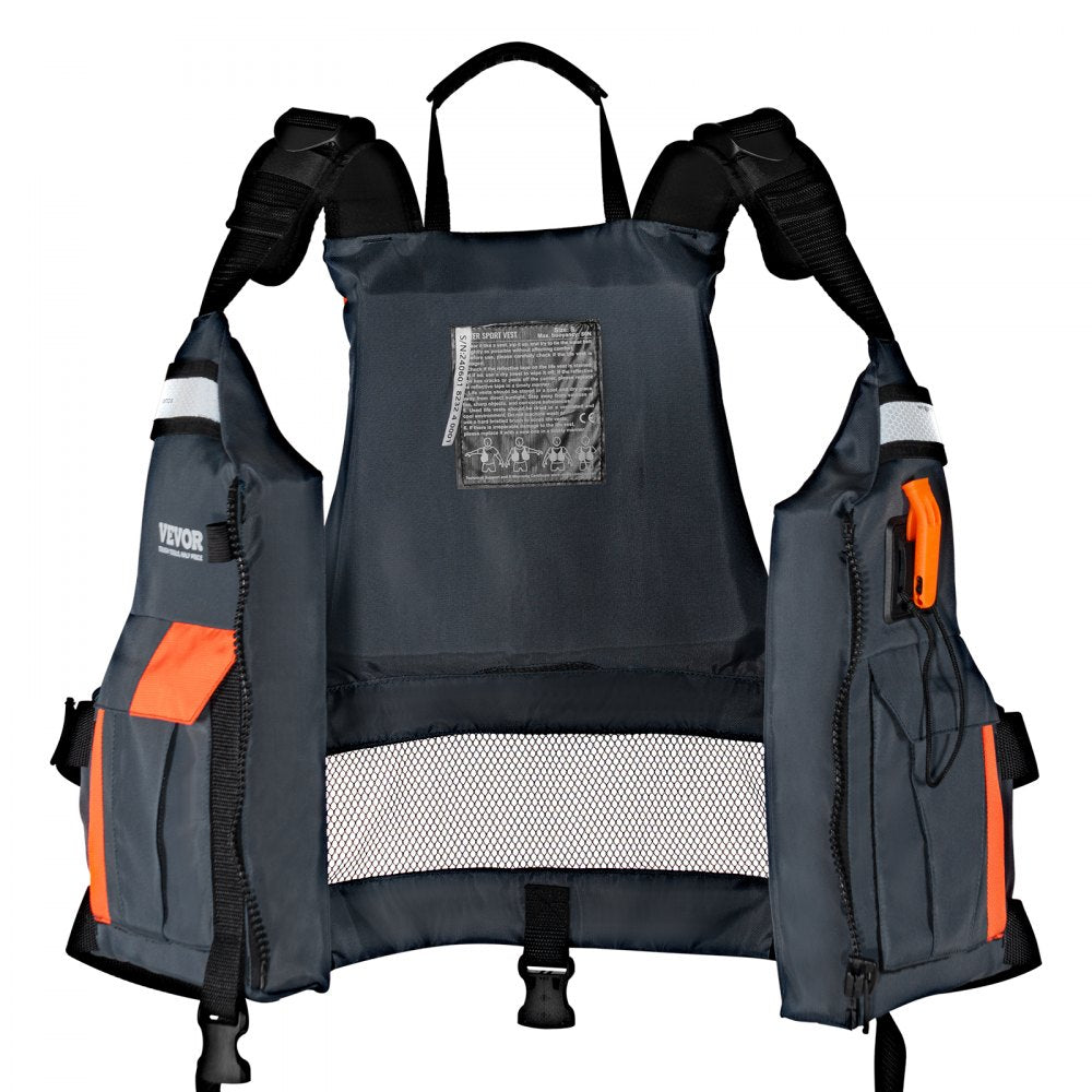 VEVOR Life Vest for Watersports (PFD), Life Jacket with Waterproof Nylon & 80N Buoyancy, Life Vest/Jacket for Any Water Activity-Fishing, Kayaking, Surfing and More, Men and Women S
