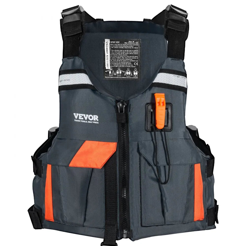 VEVOR Life Vest for Watersports (PFD), Life Jacket with Waterproof Nylon & 85N Buoyancy, Life Vest/Jacket for Any Water Activity-Fishing, Kayaking, Surfing and More, Men and Women M
