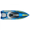 VEVOR RC Boat, 2.4GHz 12 km/h, Remote Control Boat for Pools & Lakes, Racing Boat with LED Light, 2 Rechargeable Batteries, Whole Body Waterproof, Water Play Toy Gift for Adults Boys & Girls, Blue