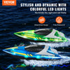 VEVOR RC Boat, 2 Pack 2.4GHz 12 km/h, Remote Control Boat for Pools & Lakes, Racing Boat with LED Light, 4 Rechargeable Batteries, Whole Body Waterproof, Gift for Adults Boys & Girls, Blue & Green