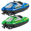 VEVOR RC Boat, 2 Pack 2.4GHz 12 km/h, Remote Control Boat for Pools & Lakes, Racing Boat with LED Light, 4 Rechargeable Batteries, Whole Body Waterproof, Gift for Adults Boys & Girls, Blue & Green