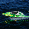 VEVOR RC Boat, 2.4GHz 12 km/h, Remote Control Boat for Pools & Lakes, Racing Boat with LED Light, 2 Rechargeable Batteries, Whole Body Waterproof, Water Play Toy Gift for Adults Boys & Girls, Green