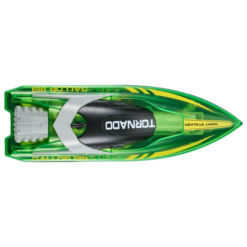VEVOR RC Boat, 2.4GHz 12 km/h, Remote Control Boat for Pools & Lakes, Racing Boat with LED Light, 2 Rechargeable Batteries, Whole Body Waterproof, Water Play Toy Gift for Adults Boys & Girls, Green