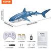 VEVOR Remote Control Shark Toy, 2.4GHz High Simulation Shark RC Boat for Swimming Pool Bathroom, Electric RC Shark Fish Toy with 2 Batteries, Light & Spray Water Function for 6+ Year Old Boys & Girls