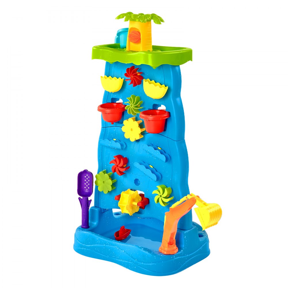 VEVOR Sand and Water Table for Toddlers, Double-Sided Kids Activity Waterfall Playset with 37PCS Accessories, Kids Activity Sensory Table, Outdoor Summer Sand Water Play Table for 3+ Years Boys Girls