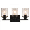 VEVOR 3-Light Bathroom Light Fixtures, Modern Vanity Light Fixture over Mirror, Bathroom Wall Sconce Lamp with Clear Glass Shade, E26 Ceramic Socket for Bedroom Living Room Hallway (Bulb Not Included)