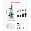 VEVOR Trinocular Microscope, 40-5000X Magnification, Professional Compound Microscope for Adult with Phone Adapter, LED Light, Aluminum Alloy Body, for Lab, School, Home, Education