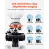 VEVOR Compound Binocular Microscope, 40-2000X Magnification, Professional Compound Microscope for Adult with Phone Adapter, LED Light, Aluminum Alloy Body, for Lab, School, Home, Education